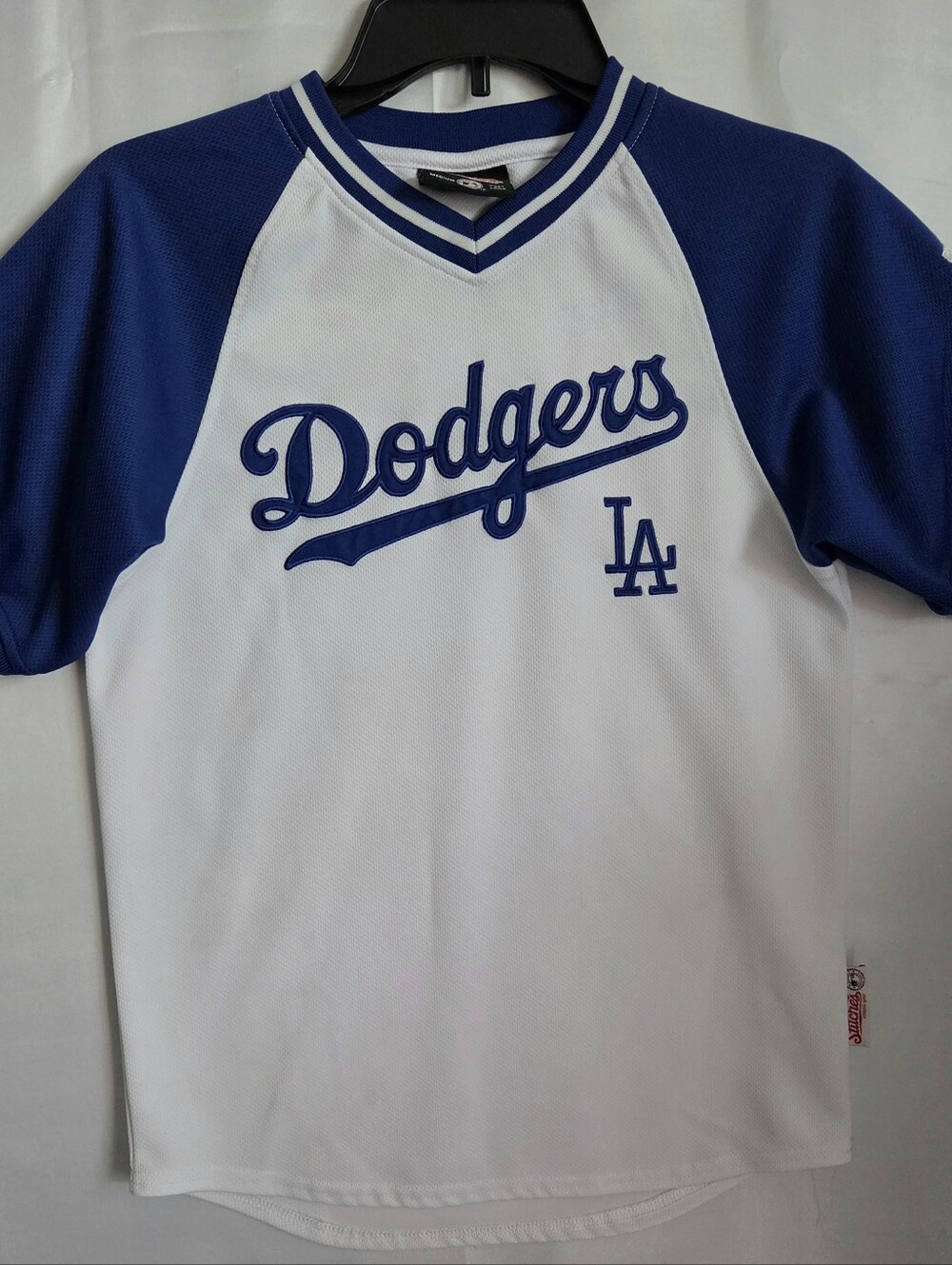 Stitches White & Royal Blue Dodgers-Style Raglan Jersey